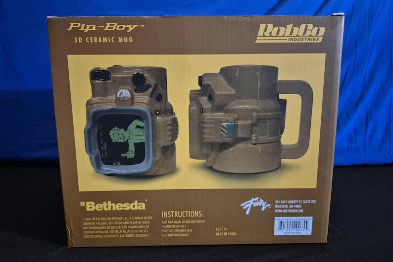 Just Funky Fallout 3D Pip-Boy Ceramic Mug 45 OZ Fallout Bethesda RobCo - Image 3 of 4