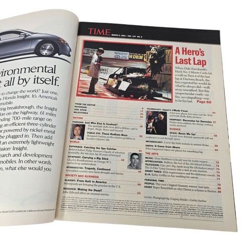 Time Magazine March 5 2001 Vol 157 No 9 Dale Earnhardt Death Nascar Racing - Picture 3 of 7