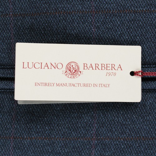 Luciano Barbera NWT Cashmere Wool Hooded Jacket Size 54 (XL US) In Blue Plaid - Picture 12 of 12