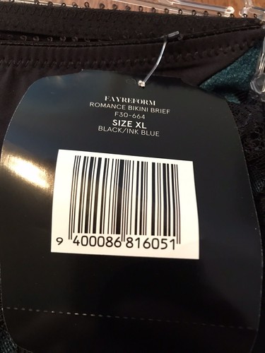 Fayreform Black & Teal Bikini Panty Size XL NWT $32.95 - Picture 4 of 4