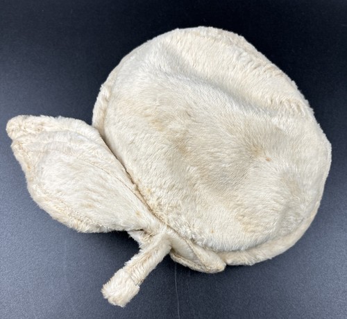 Vintage Ladies Fascinator Pillbox Hat Faux Fur Wire Bow Side Art Deco Ivory - Picture 5 of 14