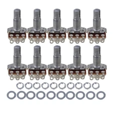 10pcs Guitar potentiometer A500K Mini Pots Long Split Shaft  18mm Tone Volume