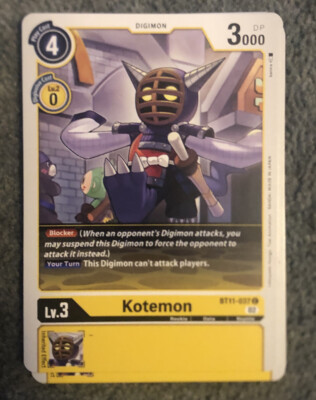 Kotemon BT11-037 - Gelb - Dimensionsphase - Digimon CCG