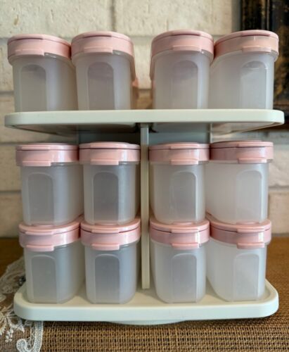 TUPPERWARE PINK Modular Mates Spice Carousel & 17 Shaker Containers Full Set - Picture 2 of 5