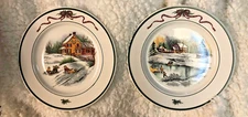 The Cellar O'Tannenbaum * 2 SALAD / DESSERT PLATES * Christmas, 7 1/2" Exc Cond!