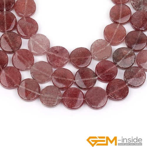Pink Rose Cherry Quartz Natural Stone Coin Twist Loose Beads Jewellery Making AU - Foto 20 di 27
