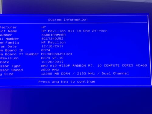 HP Pavilion All-in-One 24-r0xx 24" A12-9730P RADEON R7 0GHz 12GB RAM 1TB HDD - Picture 3 of 8