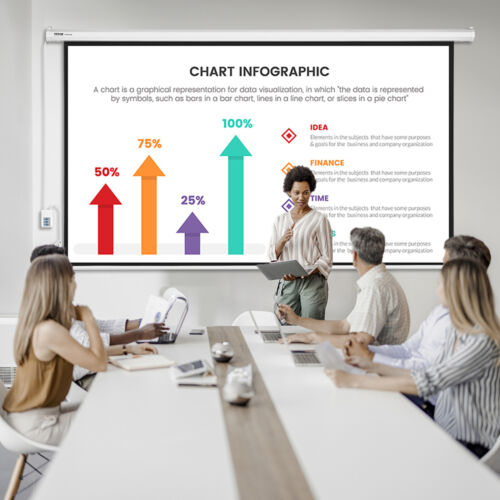 VEVOR 100-Inch 16:9 4K 1080 Motorized Projection Screen for Projector - Picture 8 of 12