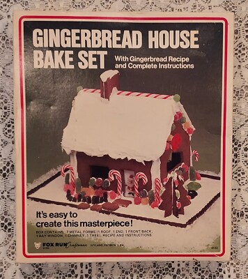 Fox Run 1986 Gingerbread House Bake Set Complete In Box w/Instructions 