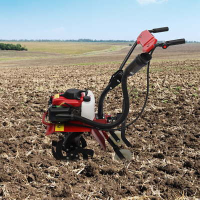 4-Stroke 63CC 1.6KW Gas Power Front Tine Tiller Garden Farmyard Tiller 13.78''New