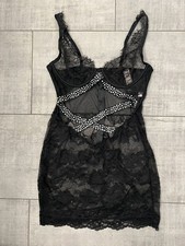 NWT Victoria's Secret Sheer Lace Crystal Studded Slip Dress Lingerie Large 120