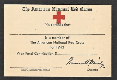 1955 Original American Red Cross Membership Card