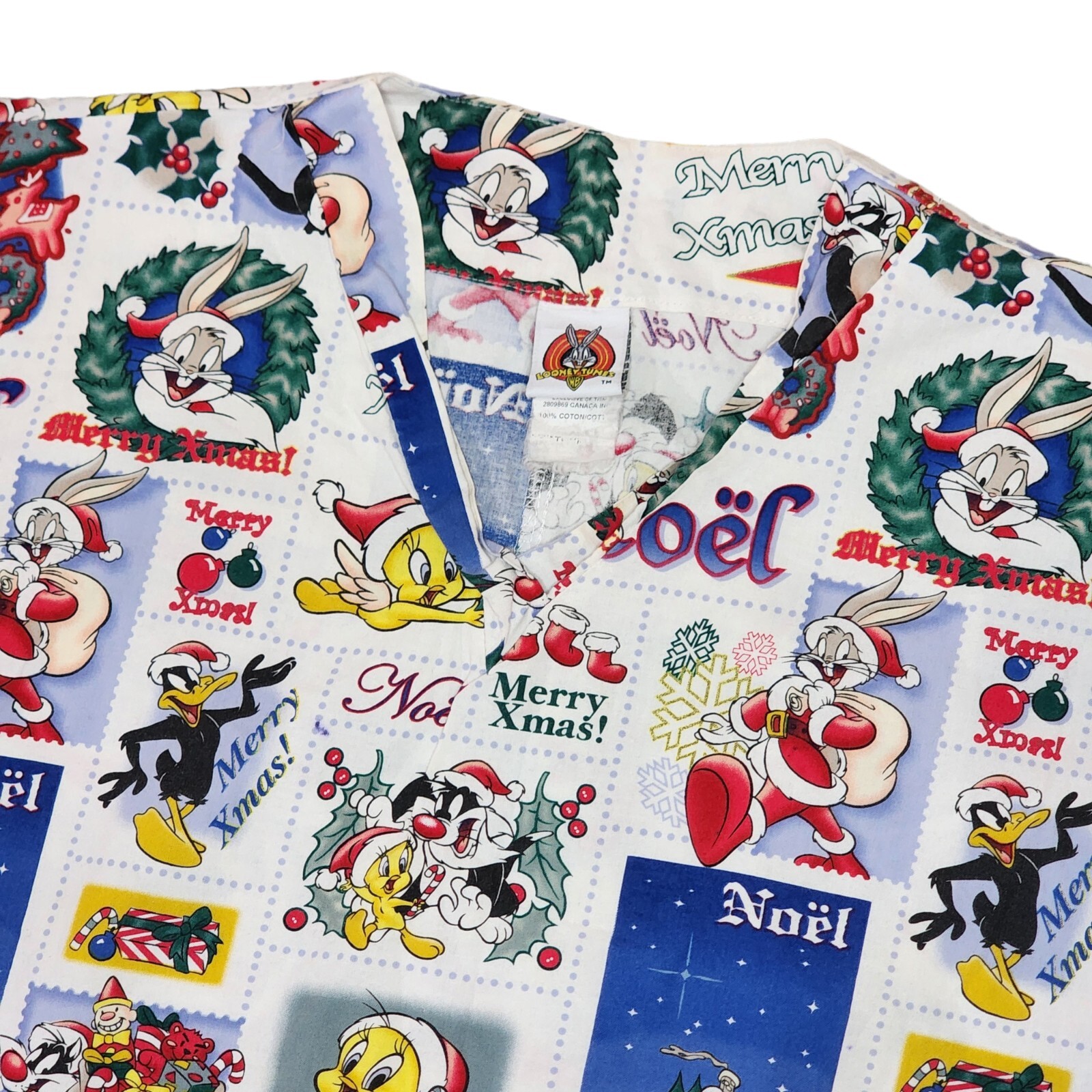 Robe De Nuit Looney Tunes - Taille M - Personnages Taz, Bugs Bunny, Sylvester, Tweety, Daffy - Occasion Très Bon état
