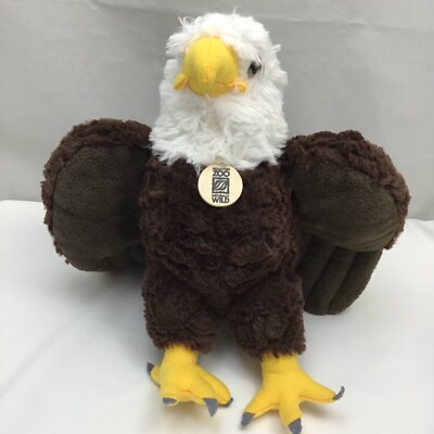 American Bald Eagle Houston Zoo Brown White K & M Wild Republic Plush 15'' Lovey