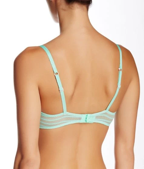 BETSEY JOHNSON STOCKING STRIPE CONVERTIBLE DEMI BRA #723803 GREEN 32 C NEW! $48 - Image 2 of 3
