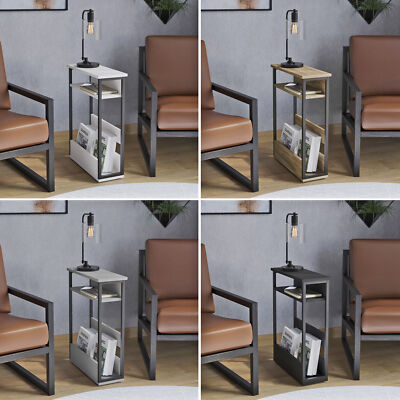 3 Tier Slim Coffee Side Table Newspaper Magazine Shelf Rack Bedside ...