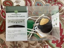 St Patricks Day Garland Felt Shamrock Wooden Pots Of Gold Mantel Banner