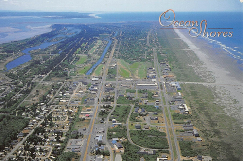 Postcard WA: Aerial View, Ocean Shores, Washington, Unposted, 4x6