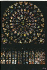 PARIS, ROSACE SUD DE NOTRE-DAME, France - Vintage POSTCARD