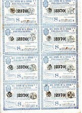 ANTILLAS Año 1845 FOLIO CON  8 BILLETES LOTERIA COLONIAL ESPAÑOLA  