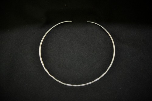 .925 Collar de Gargantilla Enchapado en Plata Esterlina .925 Redondo Ondulado Moda Joyería - Imagen 2 de 3