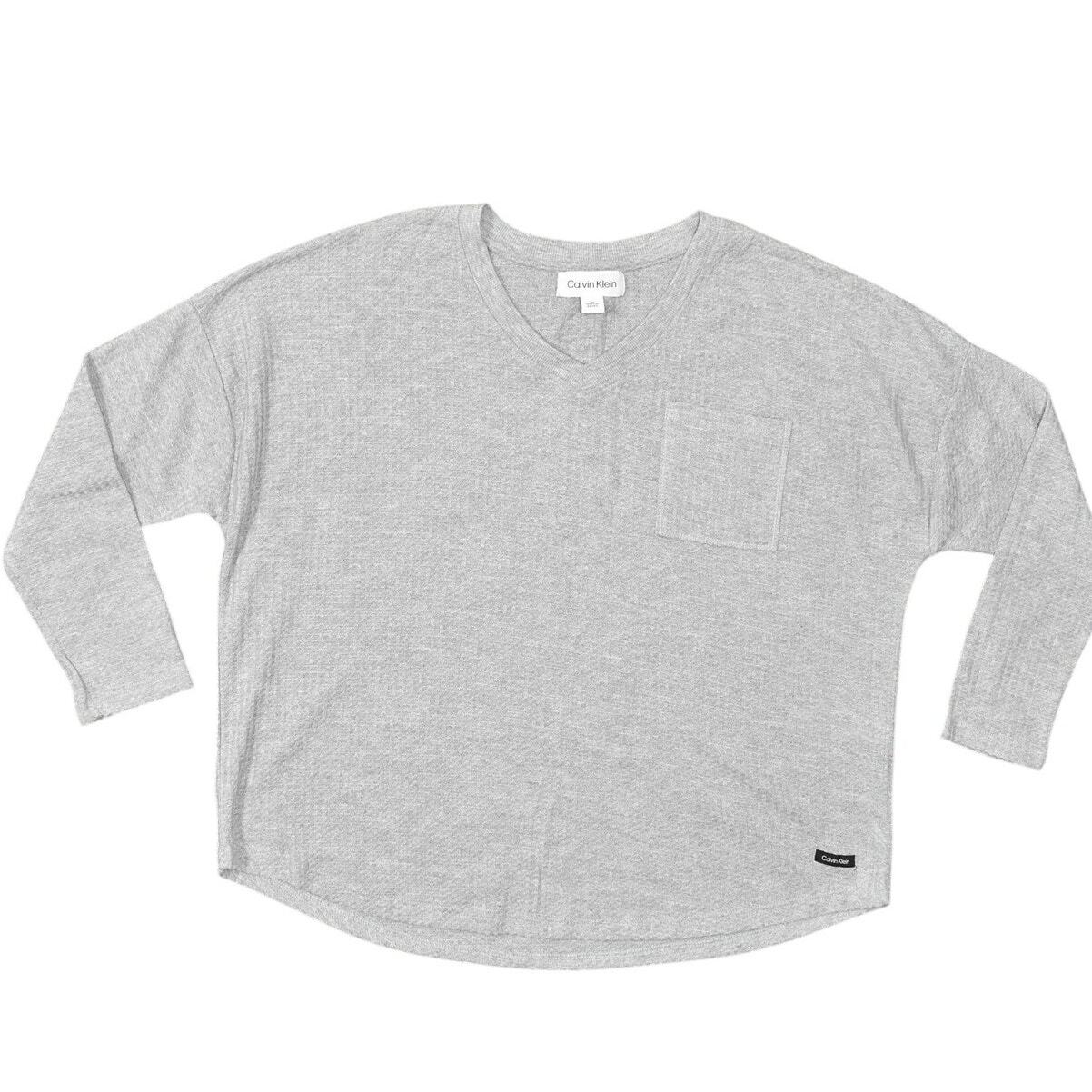 Calvin Klein V Neck Solid Gray Pullover Sweater M… - image 1