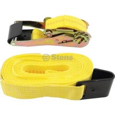 27' Ratchet Strap 10,000 lb Break Strength, 3,335 lb WLL, Flat Hooks
