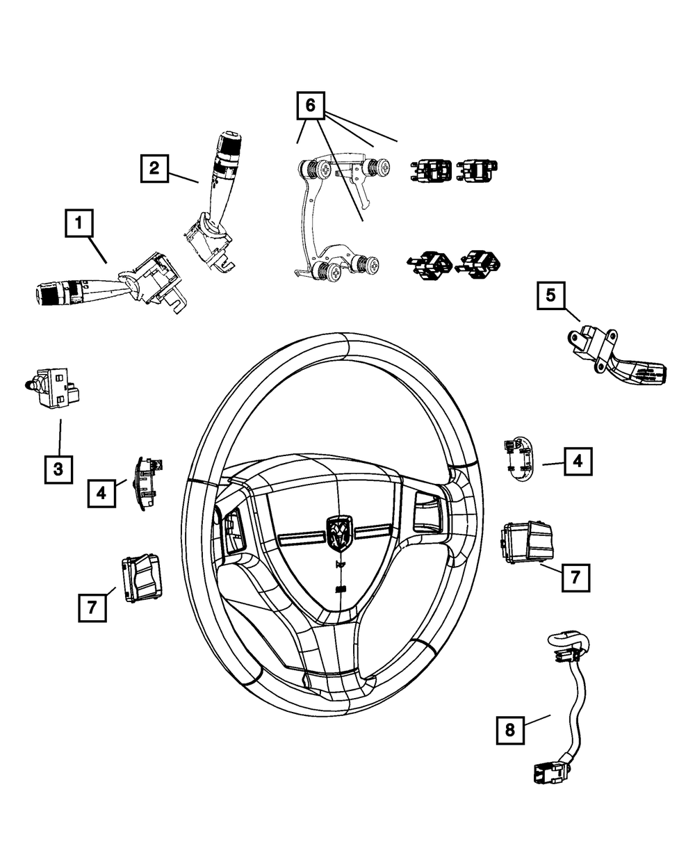 Genuine Mopar Steering Wheel Wiring 68038960AA