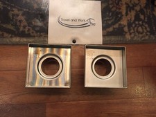 2X New Oatey Designline 4 in. x 4 in. Square Shower Drain - NO GRATES Stainless