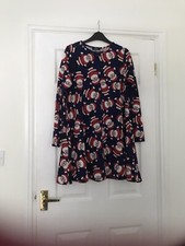 Niebieska sukienka świąteczna Świętego Mikołaja 12/14 33 cali długość