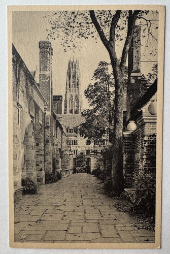 ca 1930s Postcard New Haven CT Yale University Pierson College York Street Gate - Picture 1 of 2