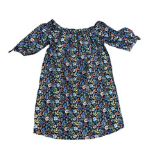 BOBEAU Boho Chic Floral Dress XL Short Sleeve Elastic Shoulder Womens
