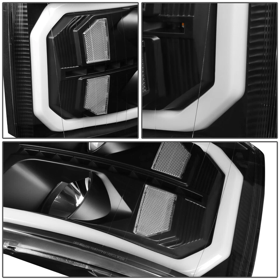 PARA 2007-2014 SILVERADO LED DRL TUBO + LÂMPADA DE FAROL PROJETOR DE SINAL SEQUENCIAL - Imagem 4 de 4