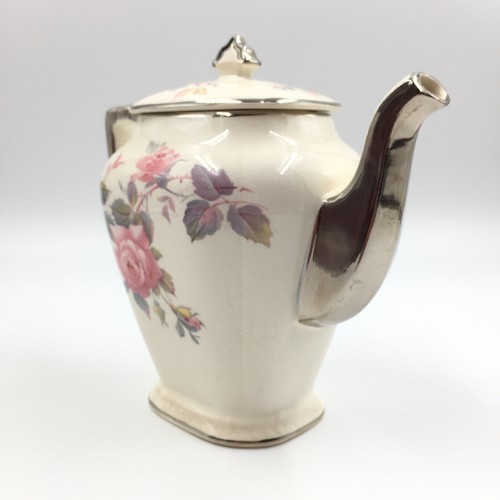 Limoges Rose Marie Coffee Pot Teapot 3M133 Sebring Ohio Floral Pink Flowers 8” - Picture 6 of 12