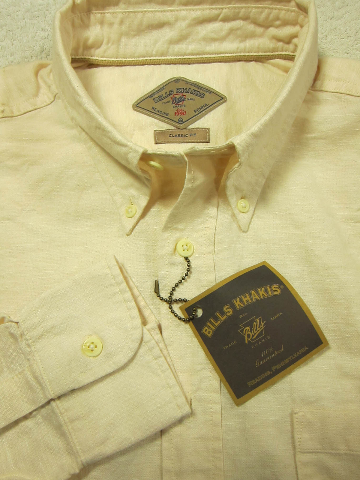 Nwt Bills Khakis Hellbrown Langärmliges Baumwollhemd XL 17.5x36 Nwt Bills Khakis Hellbrown Langärmliges Baumwollhemd XL 17.5x36