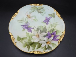 ANTIQUE LIMOGES JEAN POUYAT 8 1/4" HAND-PAINTED CABINET PLATE SIGNED E. EHRLICH