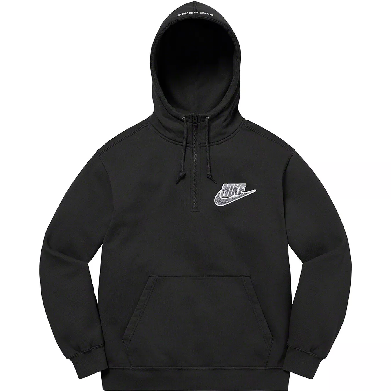 Taille M   Supreme Nike Demi Zip Sweat shirt à capuche logo serpent noir