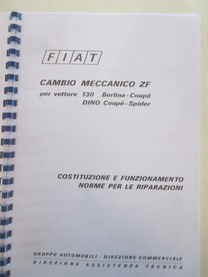 FIAT DINO Coupe' Spider 130  MANUALE RIPARAZIONI CAMBIO Workshop Manual Gearbox - Immagine 2 di 3