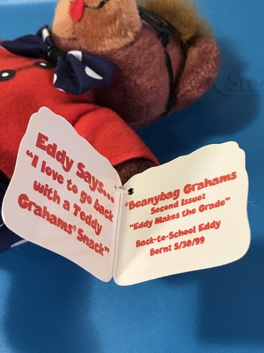 1999 Nabisco Teddy Graham Plush Back to School Bean Bag 6" Eddy makes grade - Picture 3 of 6