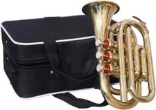 Bb Pocket Trumpet Horn in Brass Finish with Mouthpiece  Carrying H