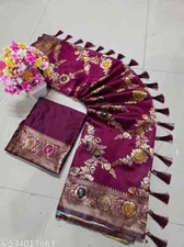 Women's Jacquard Saree With Running Blouse Piece