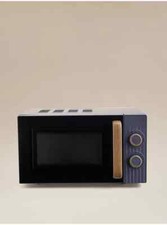Scandi Navy Blue Manual Microwave 17L Kitchen Appliance 700W