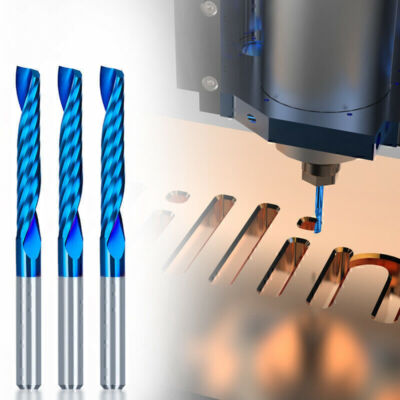 Hartmetall Schaftfräser 1er 3.175mm Schaft Einlippenfräser Nano Blau Beschichter