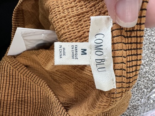Como Blu Medium Shirt Blouse Brown Blacks Soft New #365 - Picture 3 of 7
