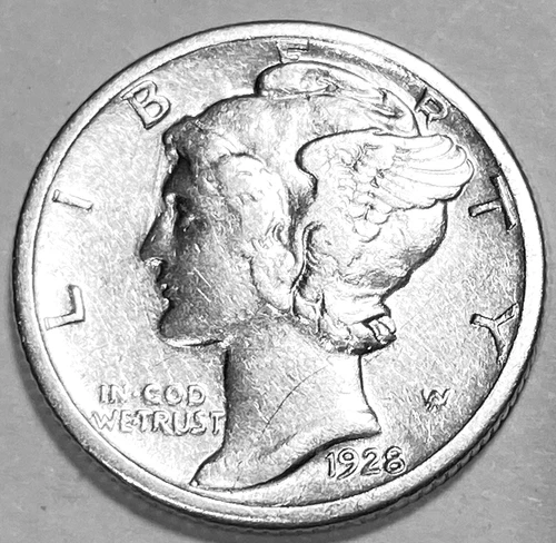 1928 S Mercury Dime Free Shipping Sharp Bu +