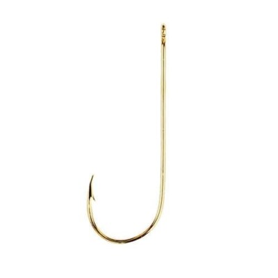 Eagle Claw 202A-8 Aberdeen Light Wire Non-Offset Hook- Gold - Size 8
