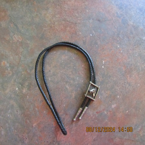 Vintage Leather & Metal Pendant Necklace Tie Lanyard. Pendant is metal horse. - Picture 2 of 8