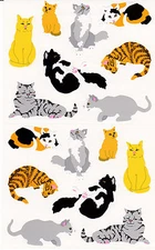 Mrs. Grossman's Giant Stickers - Cats - Calico, Tabby, Stripe Kittens - 2 Strips