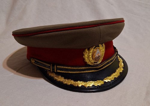 Senior INFANTRY officer vizor hat Romania communist period, year 1979 CEAUSESCU - Picture 8 of 12