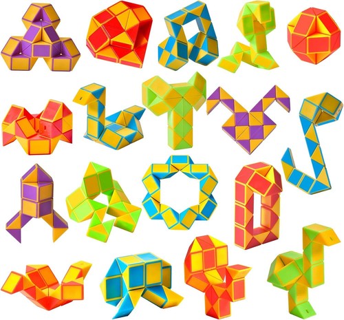Vdealen Mini Cubo Puzzle Bomboniere per Bambini, Confezione da 24 Cubi Magici, Serpente, Giocattoli per La Scuola e Premio in Classe per Studenti, Decorazione per Feste di Compleanno, Calza di Natale